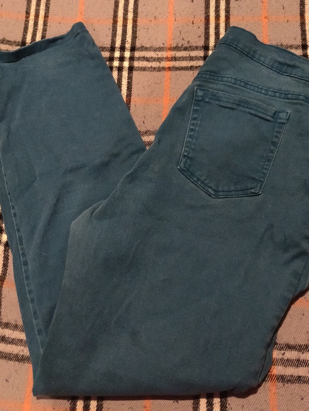 Women's Gloria Vanderbilt Teal Blue Stretch Jeans Size 12 Boot Leg Pockets